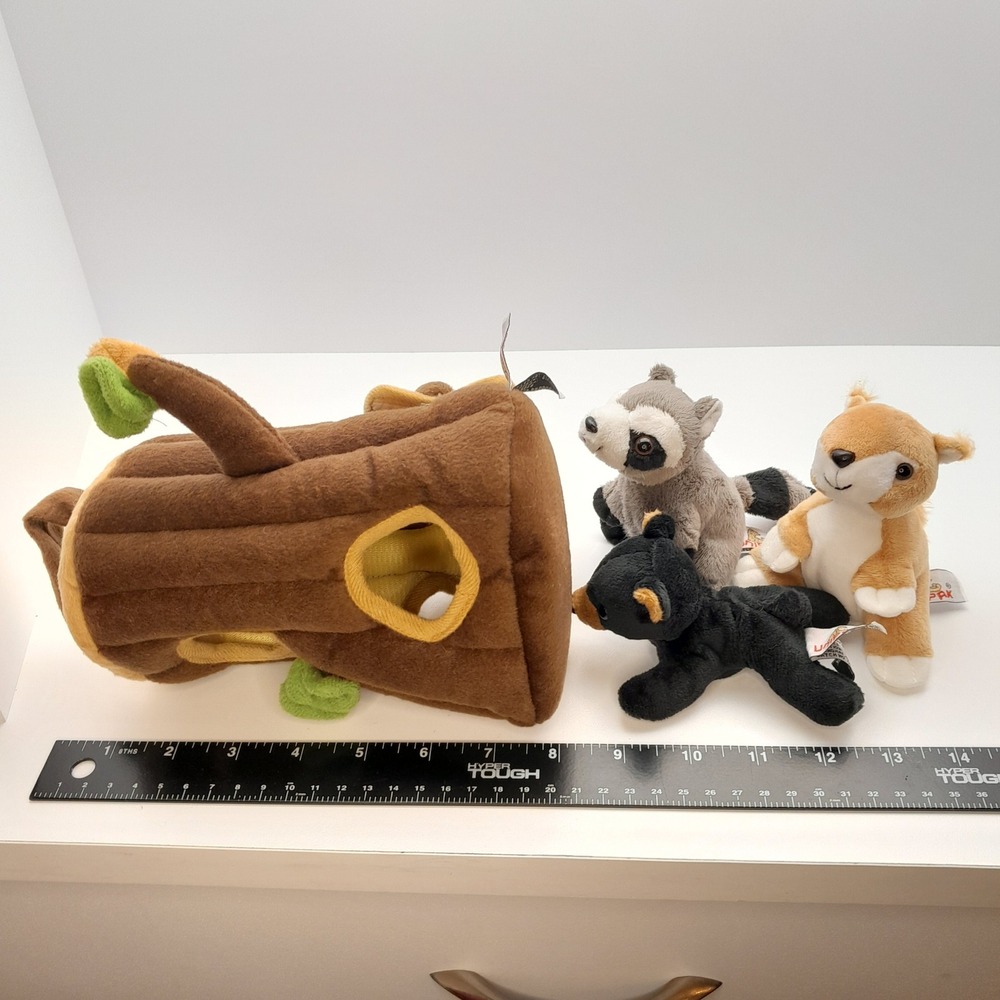 Unipak Plush Forest Animal House Tree Trunk with Raccoon Bear and Squirrel - Picture 10 of 10